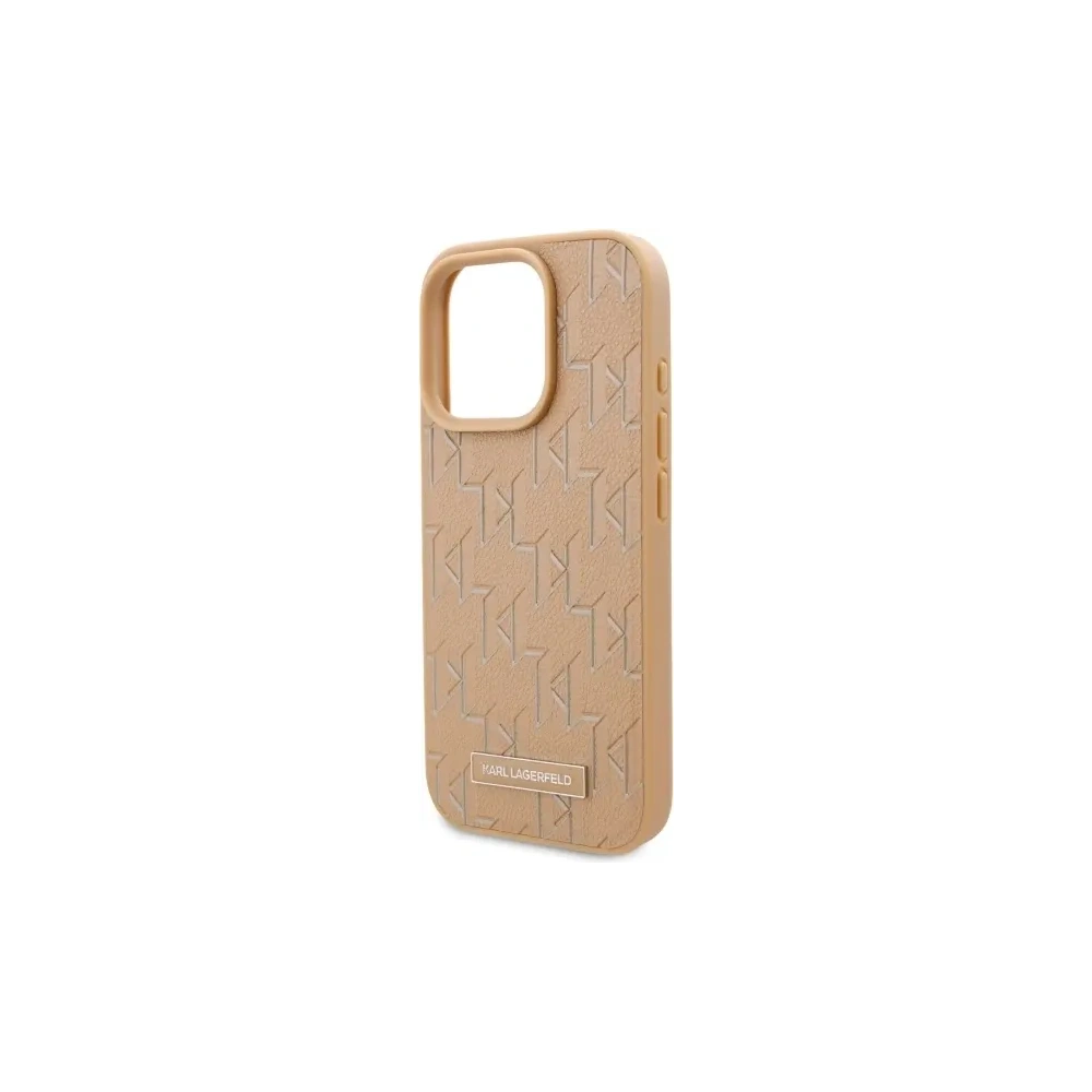 Hurtownia GSM - Karl Lagerfeld KLHMP16LPKHPORPE Apple iPhone 16 Pro husă din piele Monogram Logo metalic MagSafe bej - KLD21758 - {ean13} - Hurt