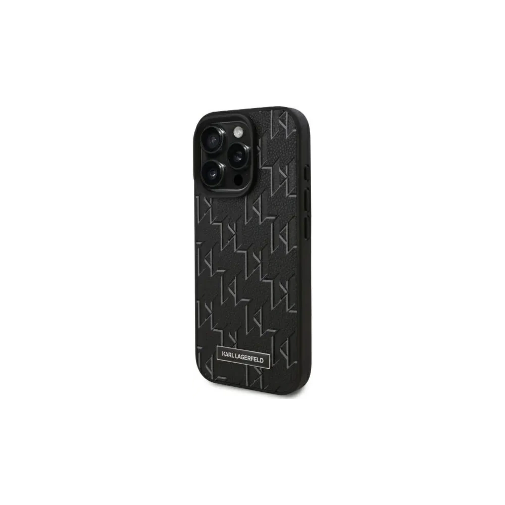 Hurtownia GSM - Karl Lagerfeld KLHMP16LPKHPORPK Apple iPhone 16 Pro husă din piele Monogram cu logo metalic MagSafe neagră - KLD21759 - {ean13} - Hurt