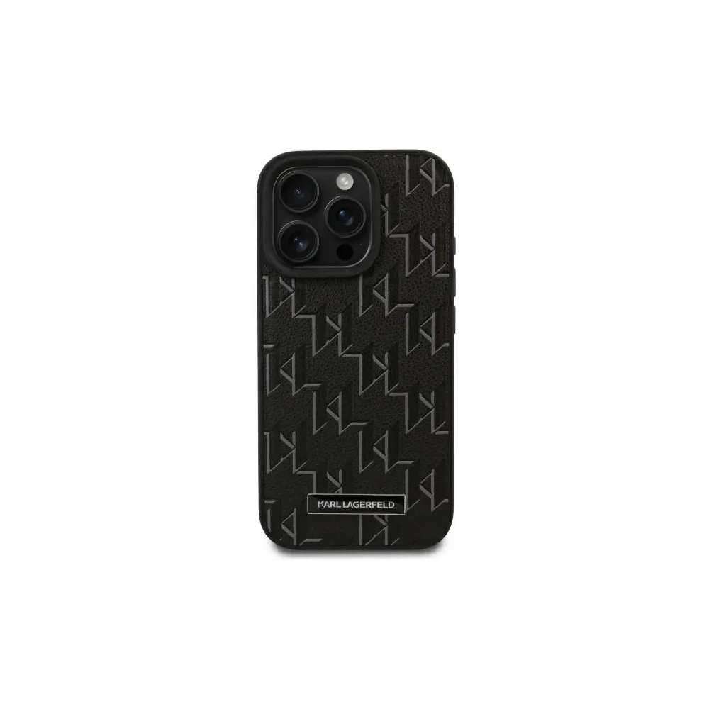 Hurtownia GSM - Karl Lagerfeld KLHMP16LPKHPORPK Apple iPhone 16 Pro husă din piele Monogram cu logo metalic MagSafe neagră - KLD21759 - {ean13} - Hurt