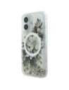 Wholesale Guess GUHMP16SLFMWTE Apple iPhone 16 hardcase Liquid Glitter Flower MagSafe beige - GUE3657 - {ean13} - Hurt