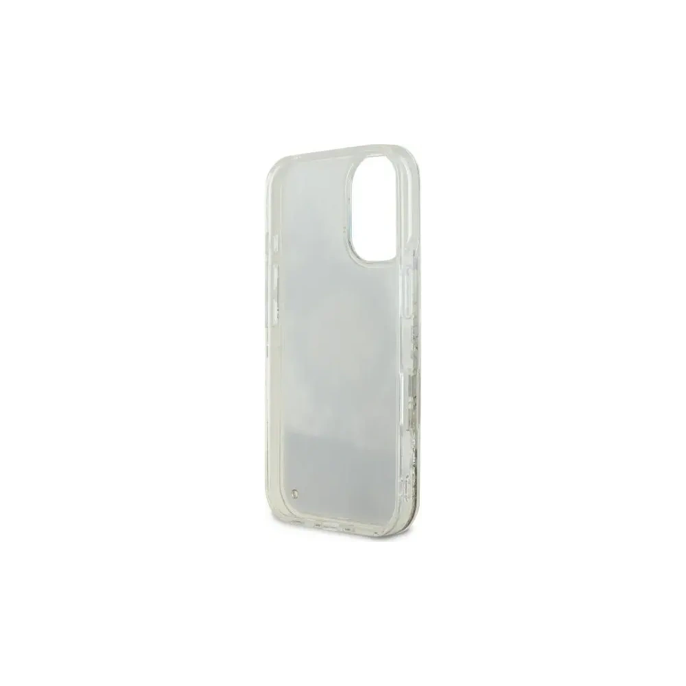 Wholesale Guess GUHMP16SLFMWTE Apple iPhone 16 hardcase Liquid Glitter Flower MagSafe beige - GUE3657 - {ean13} - Hurt