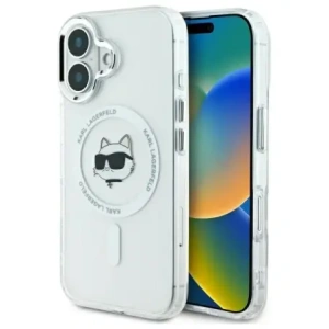 Hurtownia GSM - Karl Lagerfeld KLHMP16MHLSCHH Apple iPhone 16 Plus keménytok IML Metal Choupette Head MagSafe fehér - KLD21762 - {ean13} - Hurt
