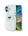 Karl Lagerfeld KLHMP16MHLSCHH Apple iPhone 16 Plus hardcase IML Metal Choupette Head MagSafe alb