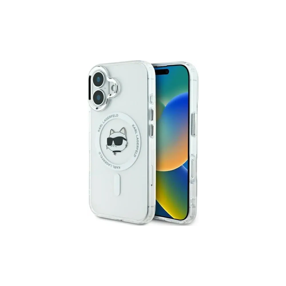 Hurtownia GSM - Karl Lagerfeld KLHMP16MHLSCHH Apple iPhone 16 Plus hardcase IML Metal Choupette Head MagSafe alb - KLD21762 - {ean13} - Hurt