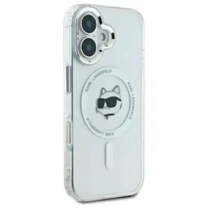 Hurtownia GSM - Karl Lagerfeld KLHMP16MHLSCHH Apple iPhone 16 Plus keménytok IML Metal Choupette Head MagSafe fehér - KLD21762 - {ean13} - Hurt