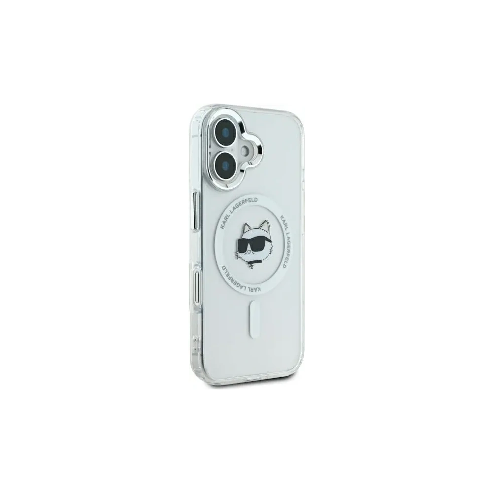 Hurtownia GSM - Karl Lagerfeld KLHMP16MHLSCHH Apple iPhone 16 Plus Hartschale IML Metall Choupette Kopf MagSafe weiß - KLD21762 - {ean13} - Hurt