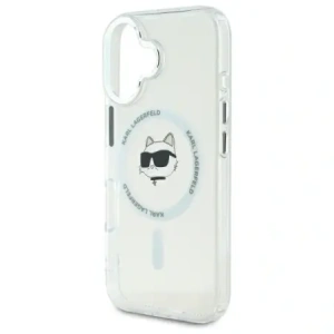 Wholesale Karl Lagerfeld KLHMP16MHLSCHH Apple iPhone 16 Plus hardcase IML Metal Choupette Head MagSafe white - KLD21762 - {ean13} - Hurt