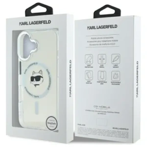Hurtownia GSM - Karl Lagerfeld KLHMP16MHLSCHH Apple iPhone 16 Plus keménytok IML Metal Choupette Head MagSafe fehér - KLD21762 - {ean13} - Hurt