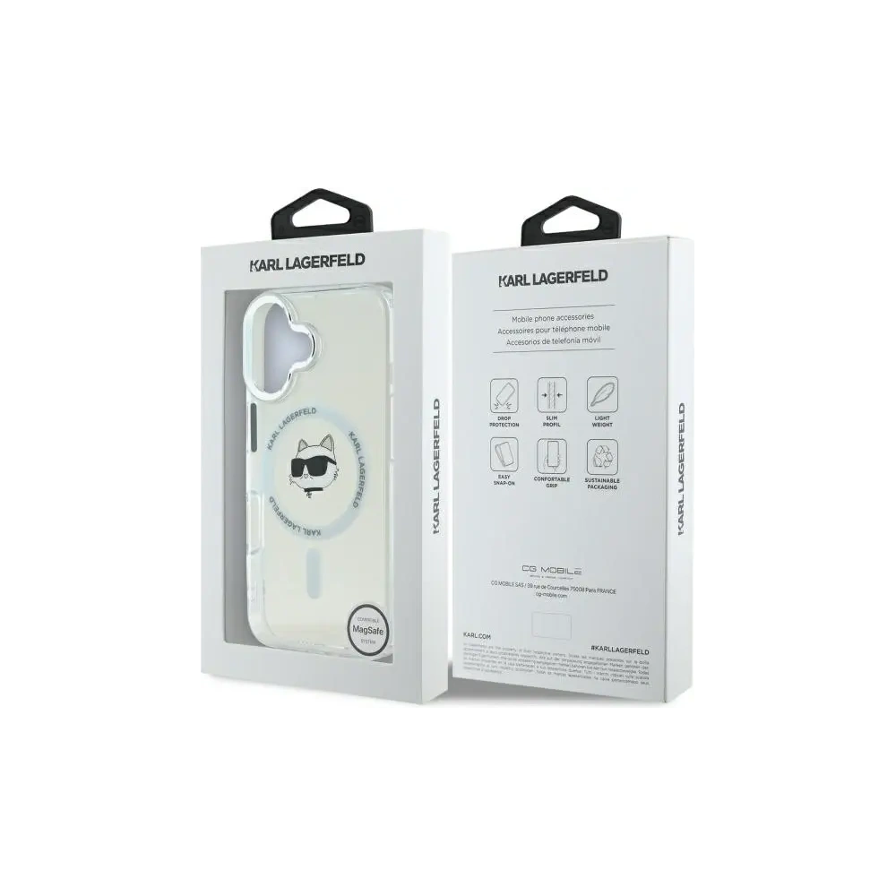 Hurtownia GSM - Karl Lagerfeld KLHMP16MHLSCHH Apple iPhone 16 Plus hardcase IML Metal Choupette Head MagSafe alb - KLD21762 - {ean13} - Hurt