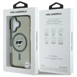 Hurtownia GSM - Karl Lagerfeld KLHMP16MHLSCHK Apple iPhone 16 Plus kemény tok IML Fém Choupette Fej MagSafe fekete - KLD21763 - {ean13} - Hurt