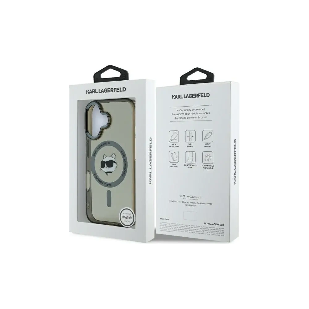 Hurtownia GSM - Karl Lagerfeld KLHMP16MHLSCHK Apple iPhone 16 Plus hardcase IML Metal Choupette Head MagSafe negru - KLD21763 - {ean13} - Hurt