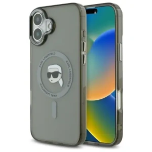 Hurtownia GSM - Karl Lagerfeld KLHMP16MHLSKIK Apple iPhone 16 Plus kemény tok IML Fém Karl Fej MagSafe fekete - KLD21764 - {ean13} - Hurt