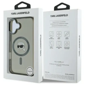 Hurtownia GSM - Karl Lagerfeld KLHMP16MHLSKIK Apple iPhone 16 Plus kemény tok IML Fém Karl Fej MagSafe fekete - KLD21764 - {ean13} - Hurt