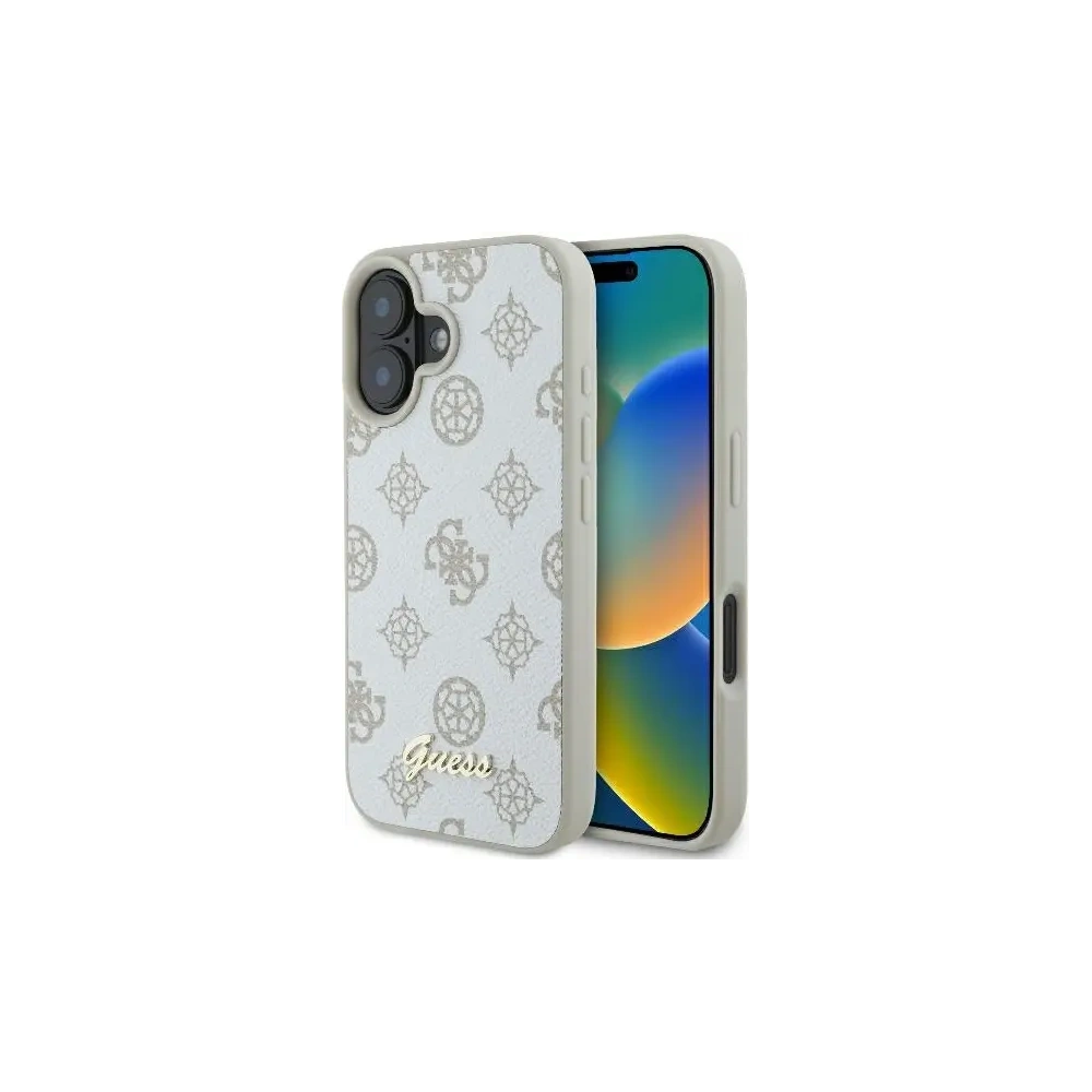 Hurtownia GSM - Etui Guess GUHMP16SPGPYSH Apple iPhone 16 hardcase Peony Script Logo MagSafe biały/white - GUE3662 - {ean13} - Hurt