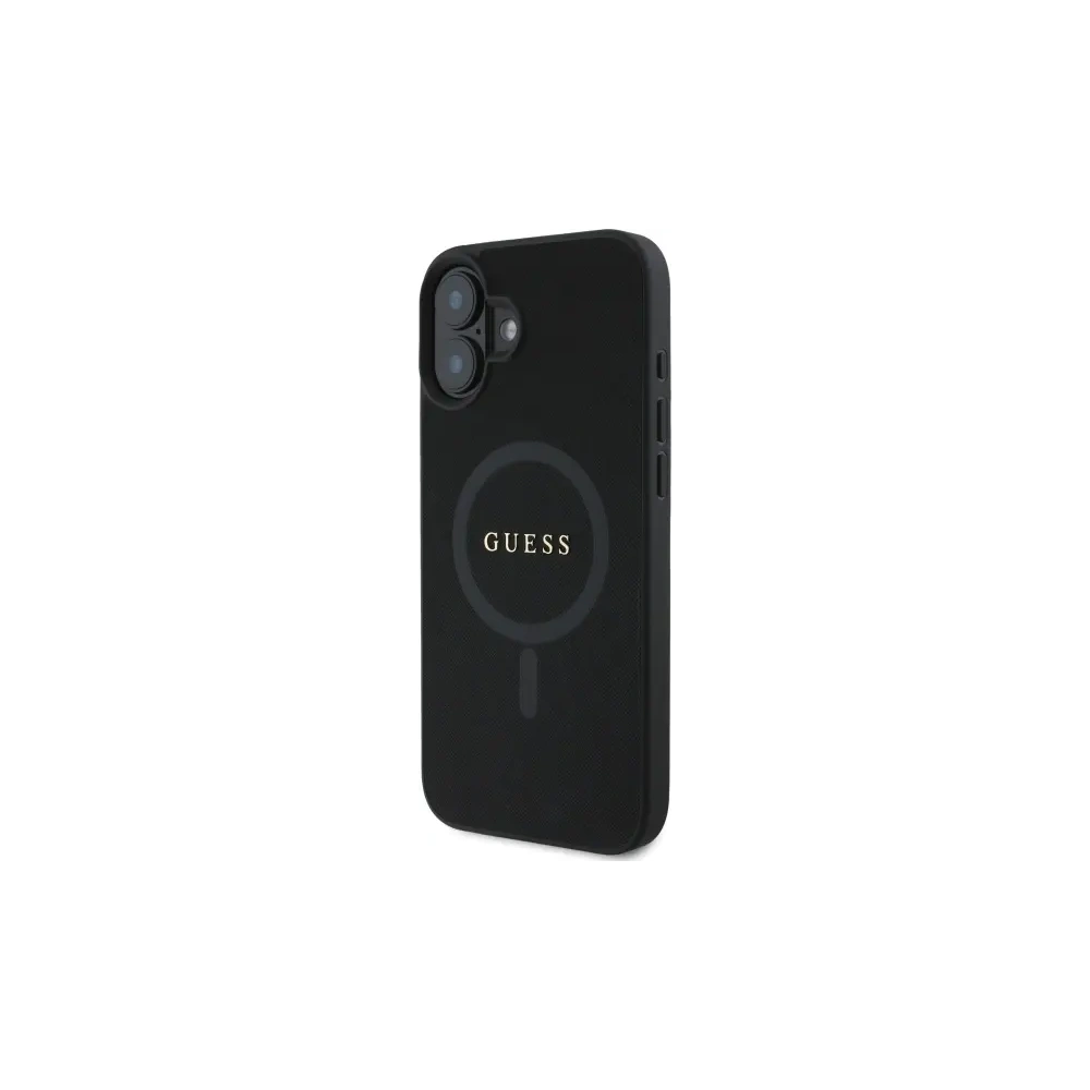 Hurtownia GSM - Guess GUHMP16SPSAHMCK Apple iPhone 16 carcasă dură Saffiano Classic Logo MagSafe neagră - GUE3663 - {ean13} - Hurt