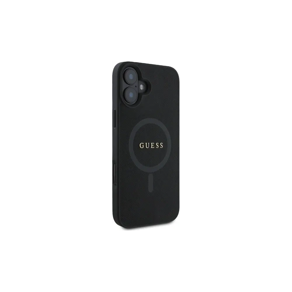 Hurtownia GSM - Guess GUHMP16SPSAHMCK Apple iPhone 16 carcasă dură Saffiano Classic Logo MagSafe neagră - GUE3663 - {ean13} - Hurt