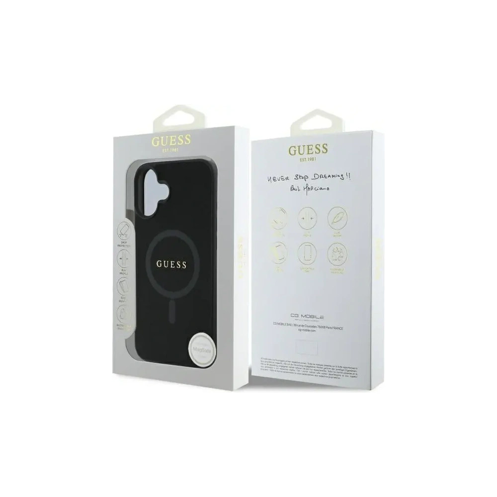 Hurtownia GSM - Etui Guess GUHMP16SPSAHMCK Apple iPhone 16 hardcase Saffiano Classic Logo MagSafe czarny/black - GUE3663 - {ean13} - Hurt