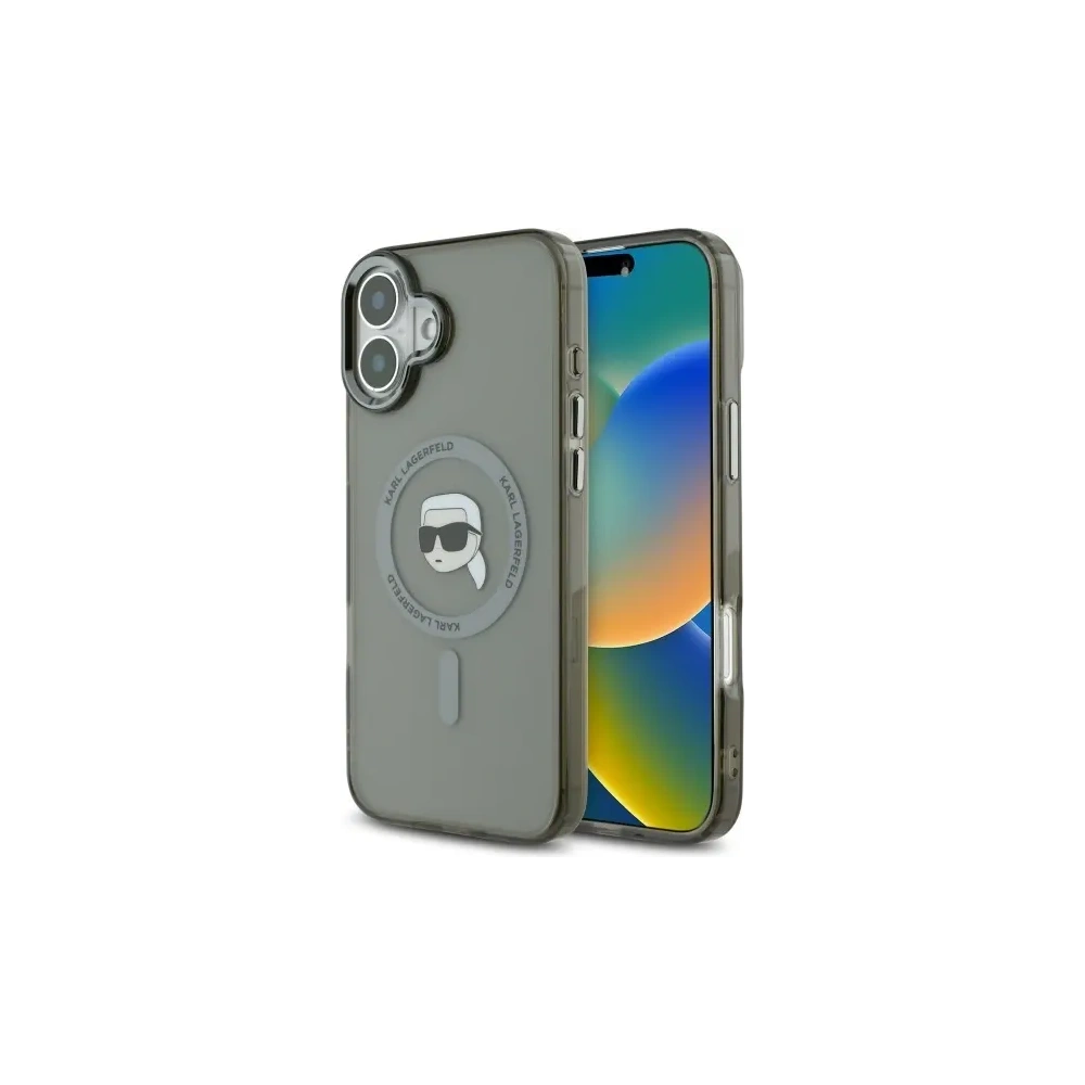 Hurtownia GSM - Karl Lagerfeld KLHMP16SHLSKIK Apple iPhone 16 kemény tok IML Fém Karl Head MagSafe fekete - KLD21767 - {ean13} - Hurt
