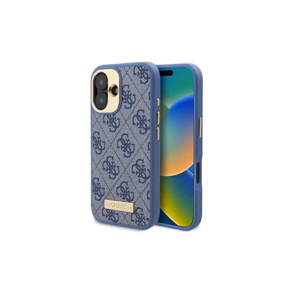 Hurtownia GSM - Etui Guess GUHMP16SU4GPRB Apple iPhone 16 hardcase 4G Logo Plate MagSafe niebieski/blue - GUE3664 - {ean13} - Hurt