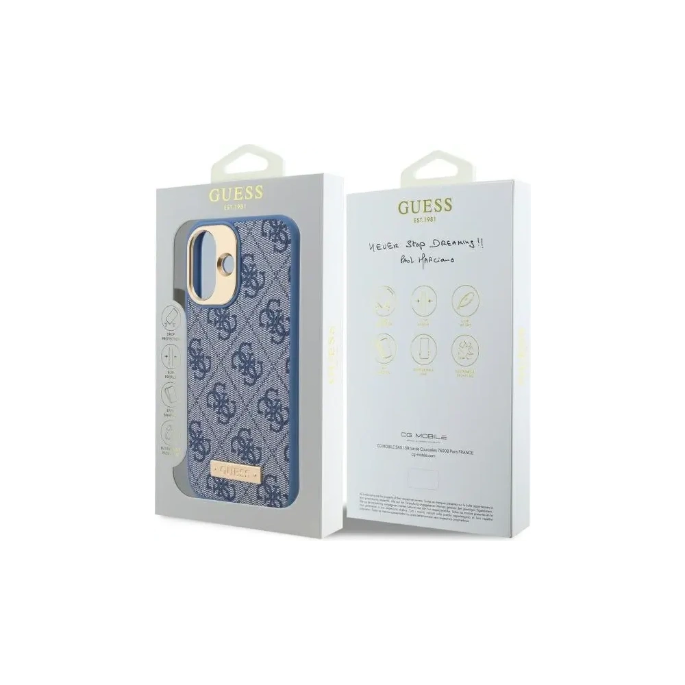Hurtownia GSM - Etui Guess GUHMP16SU4GPRB Apple iPhone 16 hardcase 4G Logo Plate MagSafe niebieski/blue - GUE3664 - {ean13} - Hurt