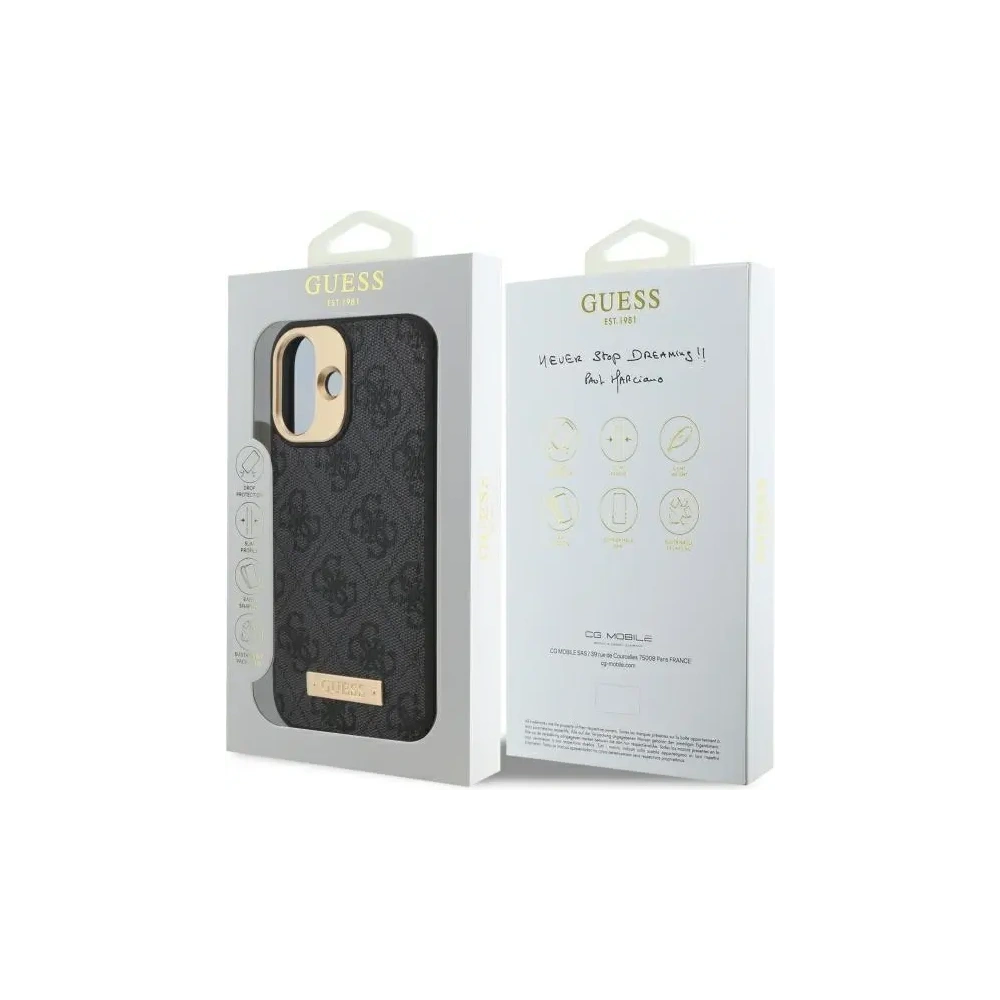 Hurtownia GSM - Etui Guess GUHMP16SU4GPRK Apple iPhone 16 hardcase 4G Logo Plate MagSafe czarny/black - GUE3665 - {ean13} - Hurt