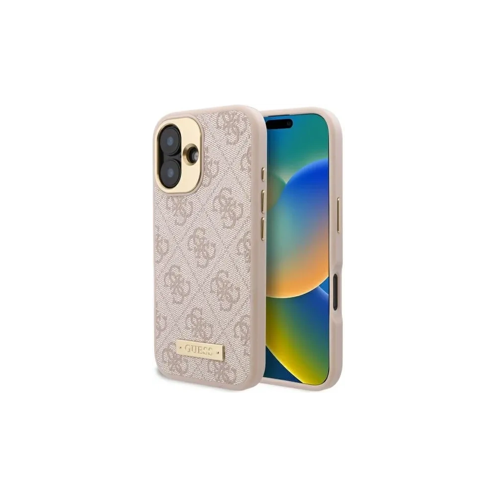 Hurtownia GSM - Etui Guess GUHMP16SU4GPRP Apple iPhone 16 hardcase 4G Logo Plate MagSafe różowy/pink - GUE3666 - {ean13} - Hurt