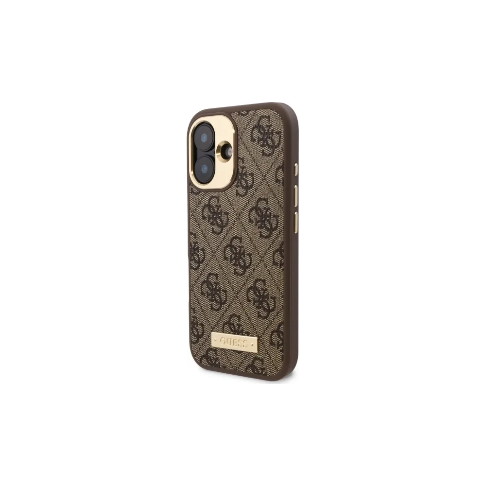 Hurtownia GSM - Etui Guess GUHMP16SU4GPRW Apple iPhone 16 hardcase 4G Logo Plate MagSafe brązowy/brown - GUE3667 - {ean13} - Hurt