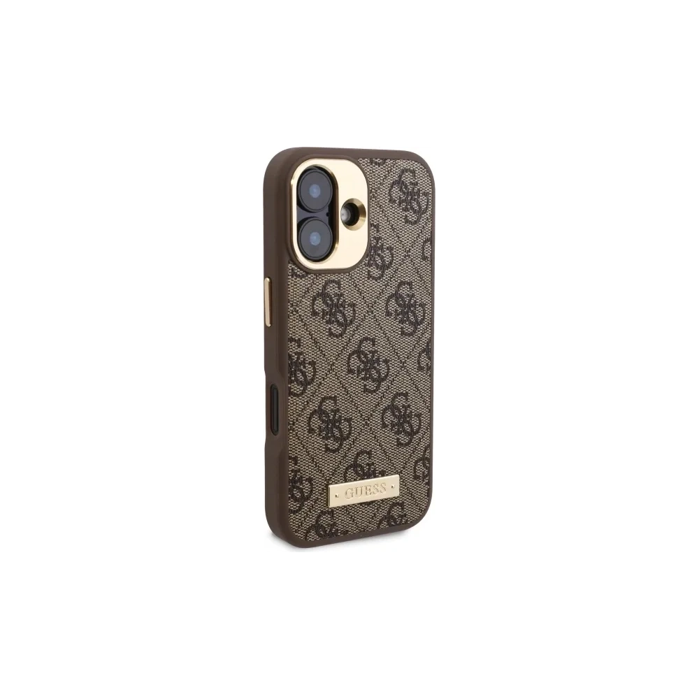 Hurtownia GSM - Etui Guess GUHMP16SU4GPRW Apple iPhone 16 hardcase 4G Logo Plate MagSafe brązowy/brown - GUE3667 - {ean13} - Hurt