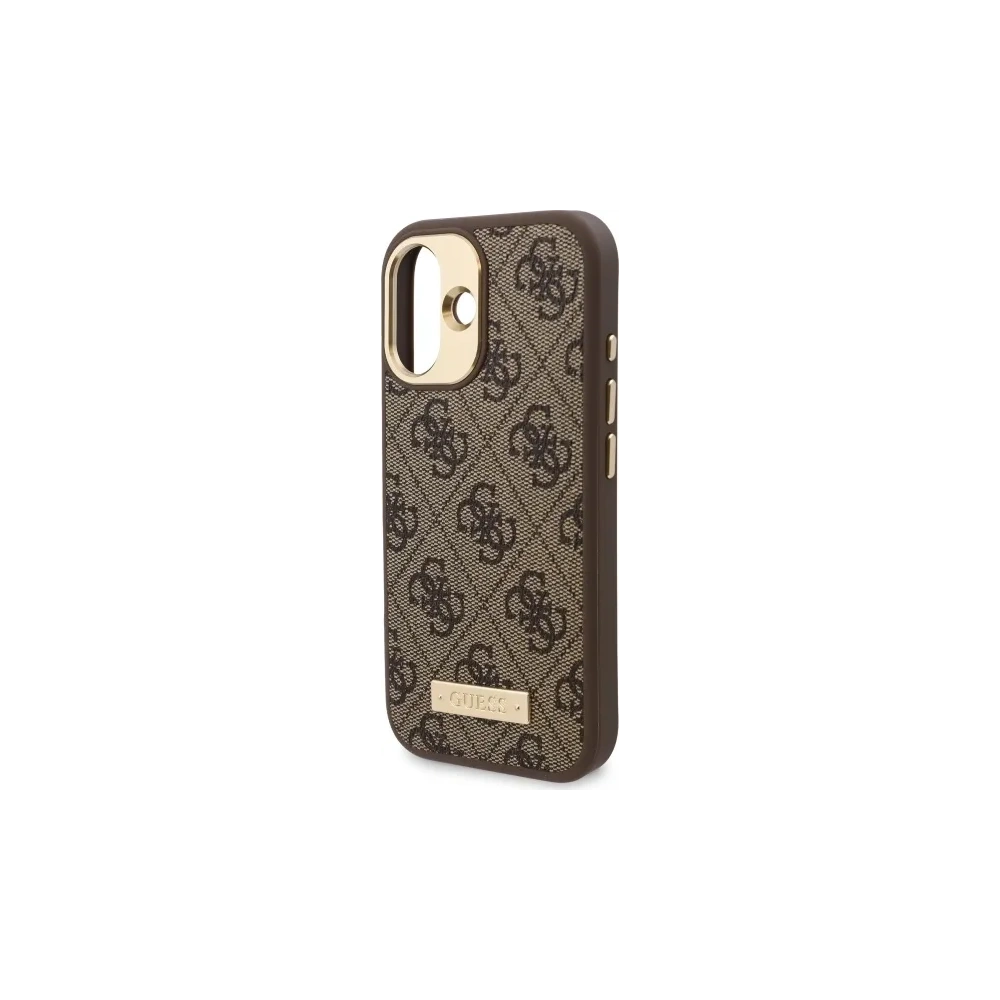 Hurtownia GSM - Etui Guess GUHMP16SU4GPRW Apple iPhone 16 hardcase 4G Logo Plate MagSafe brązowy/brown - GUE3667 - {ean13} - Hurt