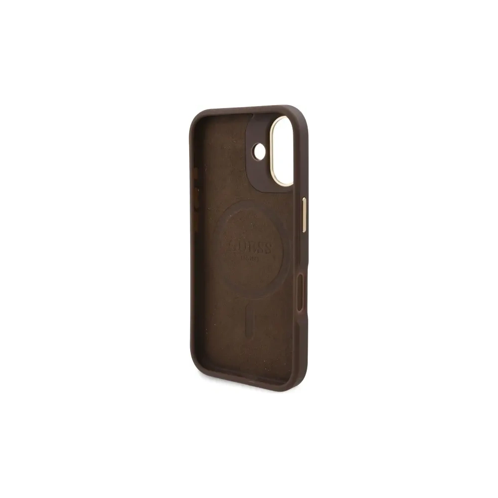 Hurtownia GSM - Etui Guess GUHMP16SU4GPRW Apple iPhone 16 hardcase 4G Logo Plate MagSafe brązowy/brown - GUE3667 - {ean13} - Hurt