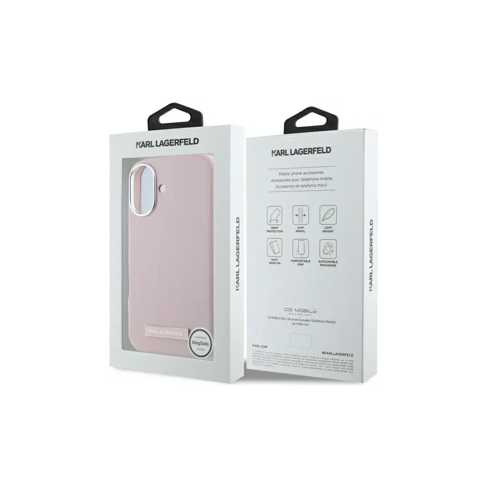 Hurtownia GSM - Etui Karl Lagerfeld KLHMP16SPGMSRPP Apple iPhone 16 hardcase FW Metal Plate MagSafe różowy/pink - KLD21769 - {ean13} - Hurt