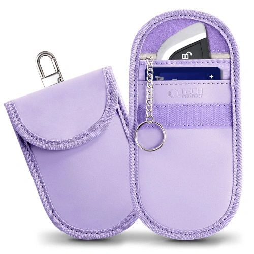 Klatka Faradaya Tech-Protect KLR100 Pouch Keyless RFID Signal Blocker Case Lavender