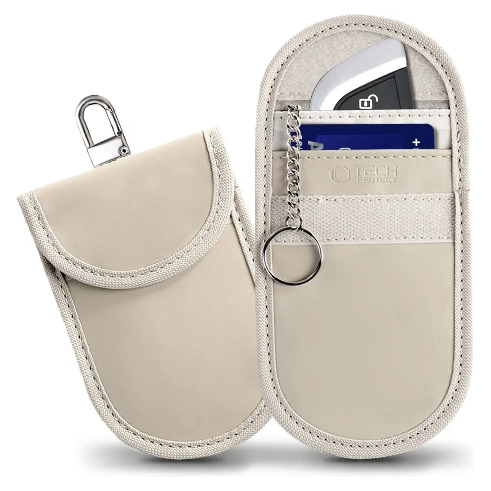 Hurtownia GSM - Tech-Protect KLR100 faraday ketrec Táska Kulcsnélküli RFID Jel Blokkoló Tok Caffe Latte - THP3380 - {ean13} - Hurt