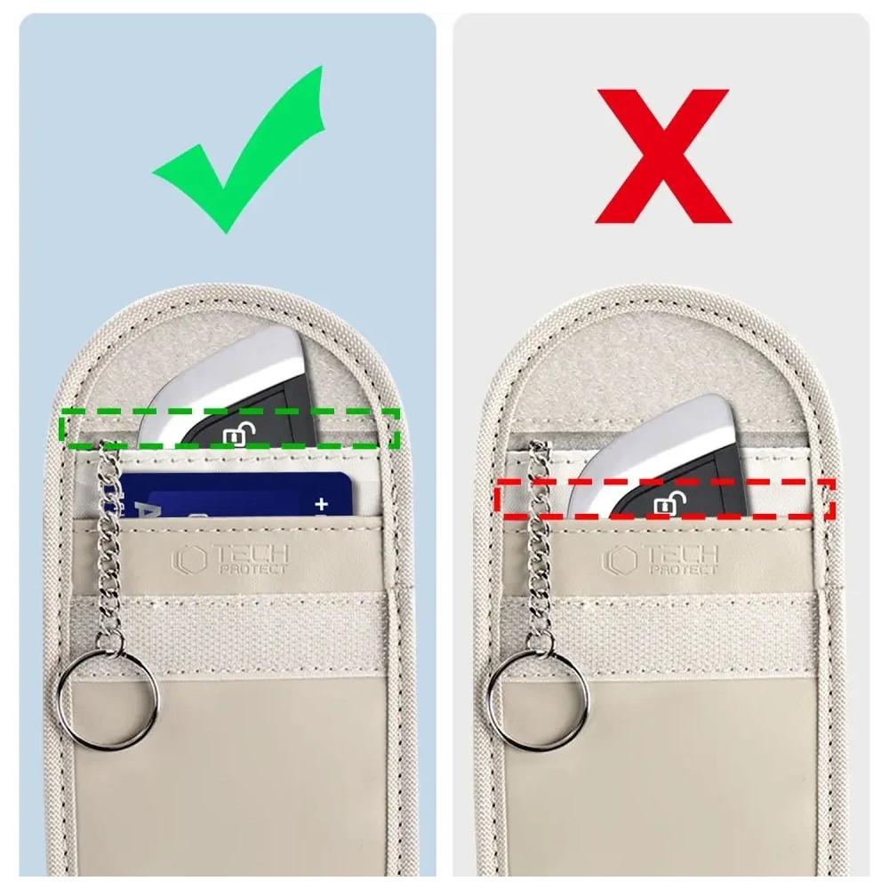 Hurtownia GSM - Tech-Protect KLR100 faraday ketrec Táska Kulcsnélküli RFID Jel Blokkoló Tok Caffe Latte - THP3380 - {ean13} - Hurt