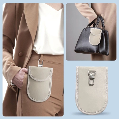 Klatka Faradaya Tech-Protect KLR100 Pouch Keyless RFID Signal Blocker Case Caffe Latte