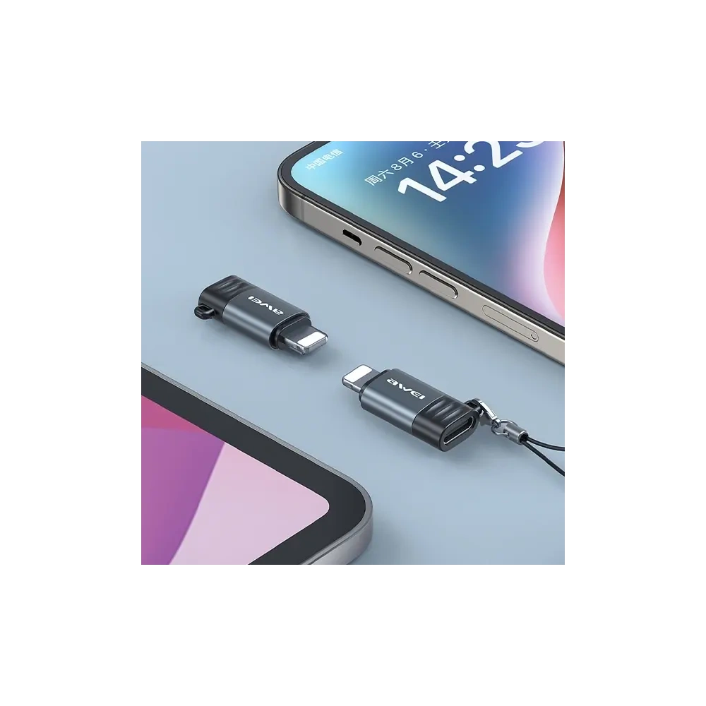 Hurtownia GSM - AWEI A11 USB-C / Lightning Adapter grau - AWEI230 - {ean13} - Hurt