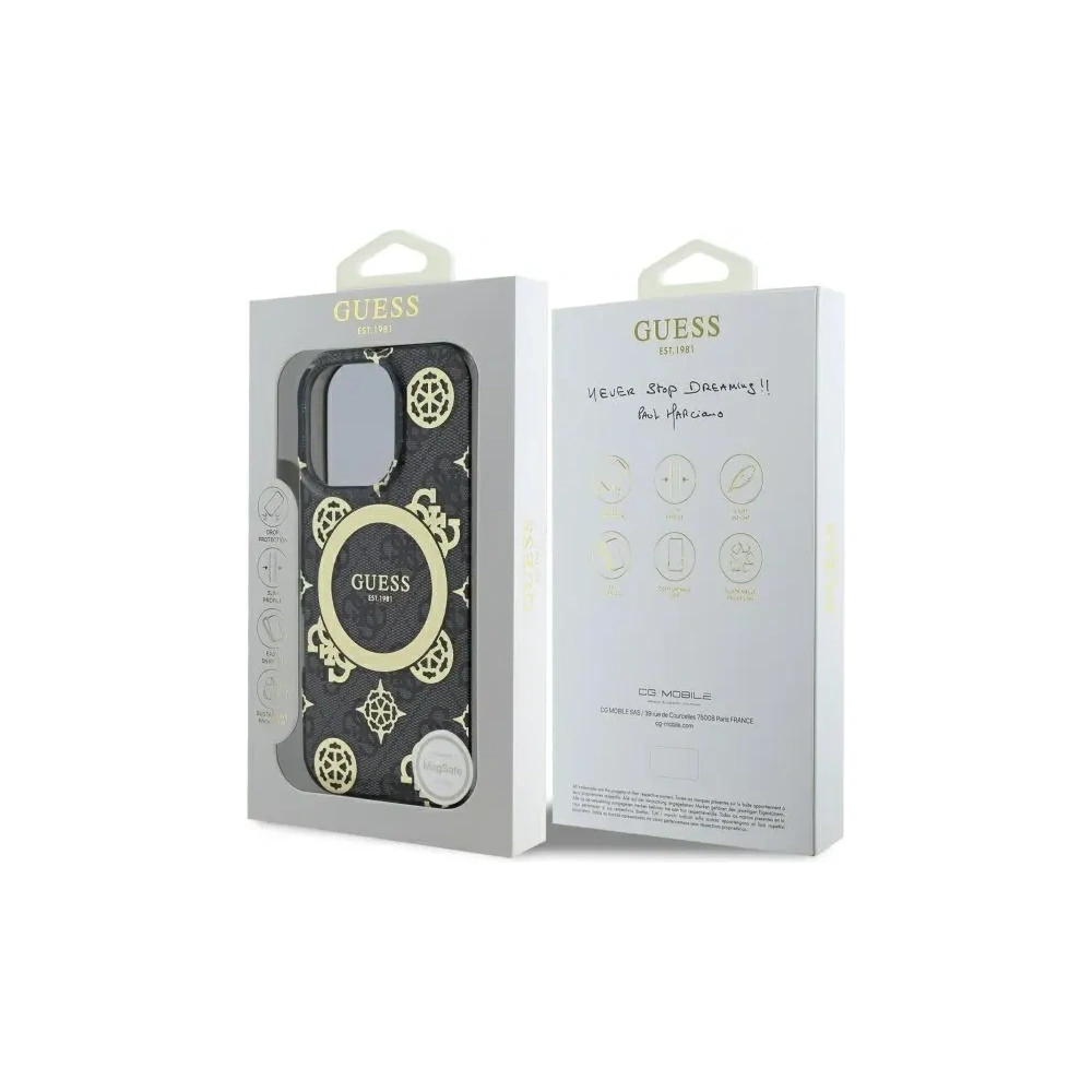 Hurtownia GSM - Etui Guess GUHMP16XH4PYEEK Apple iPhone 16 Pro Max hardcase IML Peony On 4G Background MagSafe czarny/black - GUE3670 - {ean13} - Hurt