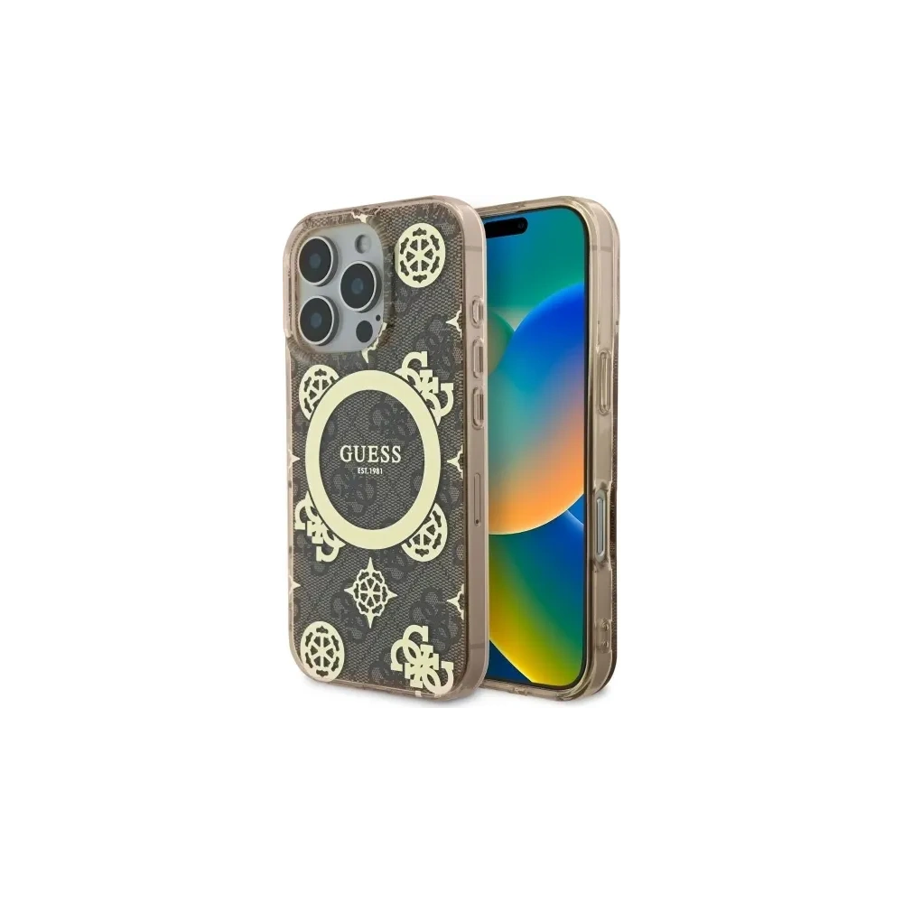 Wholesale Guess GUHMP16XH4PYEEW Apple iPhone 16 Pro Max hardcase IML Peony On 4G Background MagSafe brown - GUE3672 - {ean13} - Hurt