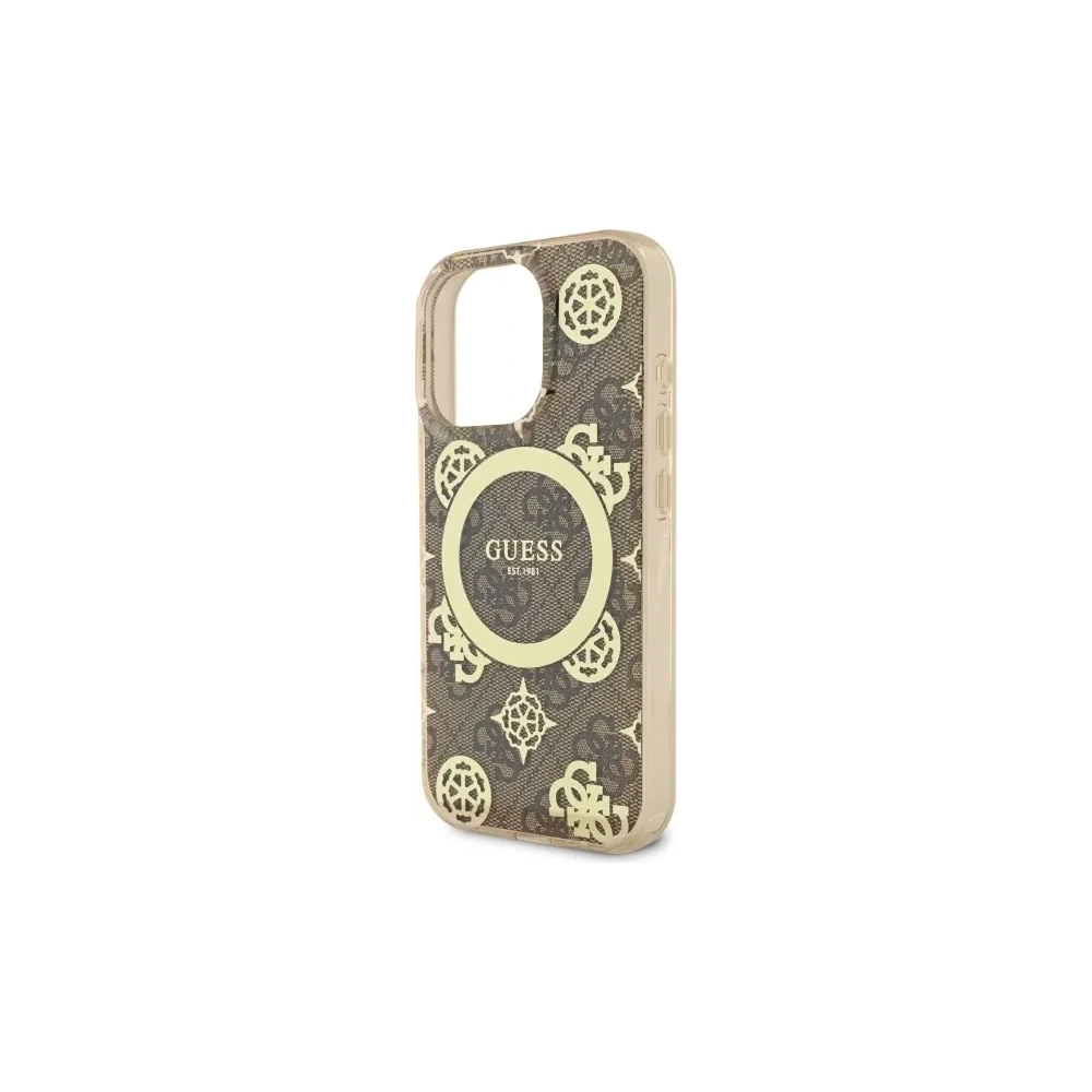 Hurtownia GSM - Guess GUHMP16XH4PYEEW Apple iPhone 16 Pro Max Hardcase IML Pfingstrose auf 4G Hintergrund MagSafe braun - GUE3672 - {ean13} - Hurt