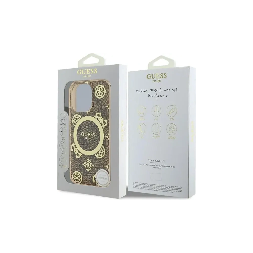 Wholesale Guess GUHMP16XH4PYEEW Apple iPhone 16 Pro Max hardcase IML Peony On 4G Background MagSafe brown - GUE3672 - {ean13} - Hurt