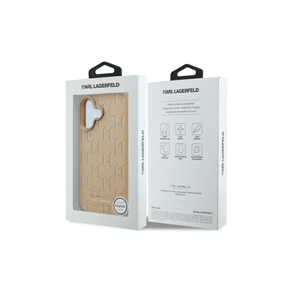 Hurtownia GSM - Etui Karl Lagerfeld KLHMP16SPKHPORPE Apple iPhone 16 hardcase Hot Stamp Magsafe beżowy/beige - KLD21770 - {ean13} - Hurt