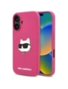 Karl Lagerfeld KLHMP16SSCHPPLF Apple iPhone 16 Hardcase Silikon Choupette Kopf Druck MagSafe Fuchsia