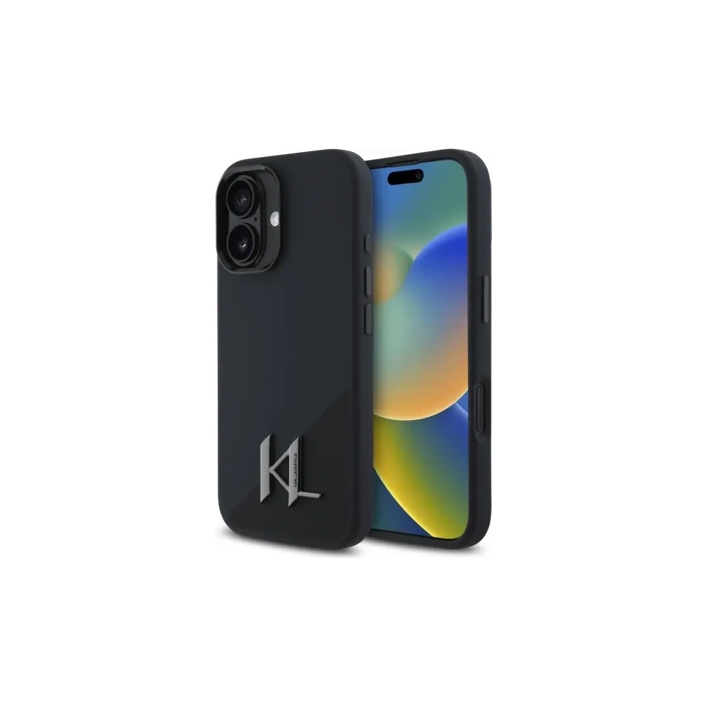 Hurtownia GSM - Etui Karl Lagerfeld KLHMP16SSCMKMPCK Apple iPhone 16 hardcase Silicone Shadow Metal Initial MagSafe czarny/black - KLD21772 - {ean13} - Hurt