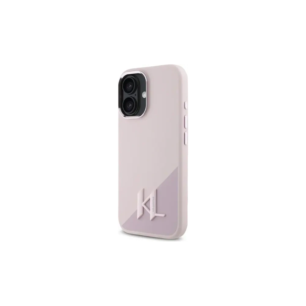 Hurtownia GSM - Etui Karl Lagerfeld KLHMP16SSCMKMPCP Apple iPhone 16 hardcase Silicone Shadow Metal Initial MagSafe różowy/pink - KLD21773 - {ean13} - Hurt