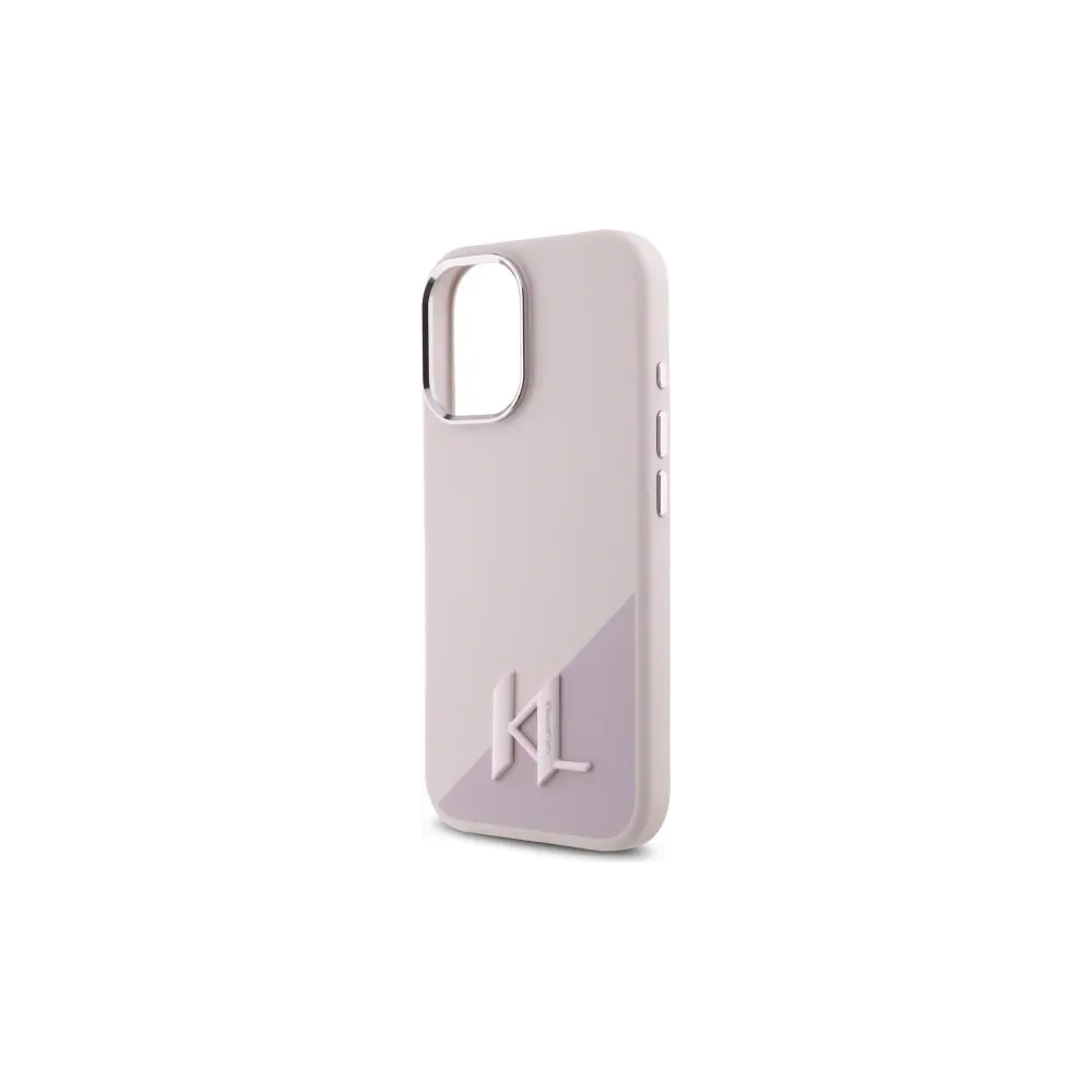 Wholesale Karl Lagerfeld KLHMP16SSCMKMPCP Apple iPhone 16 hardcase Silicone Shadow Metal Initial MagSafe pink - KLD21773 - {ean13} - Hurt