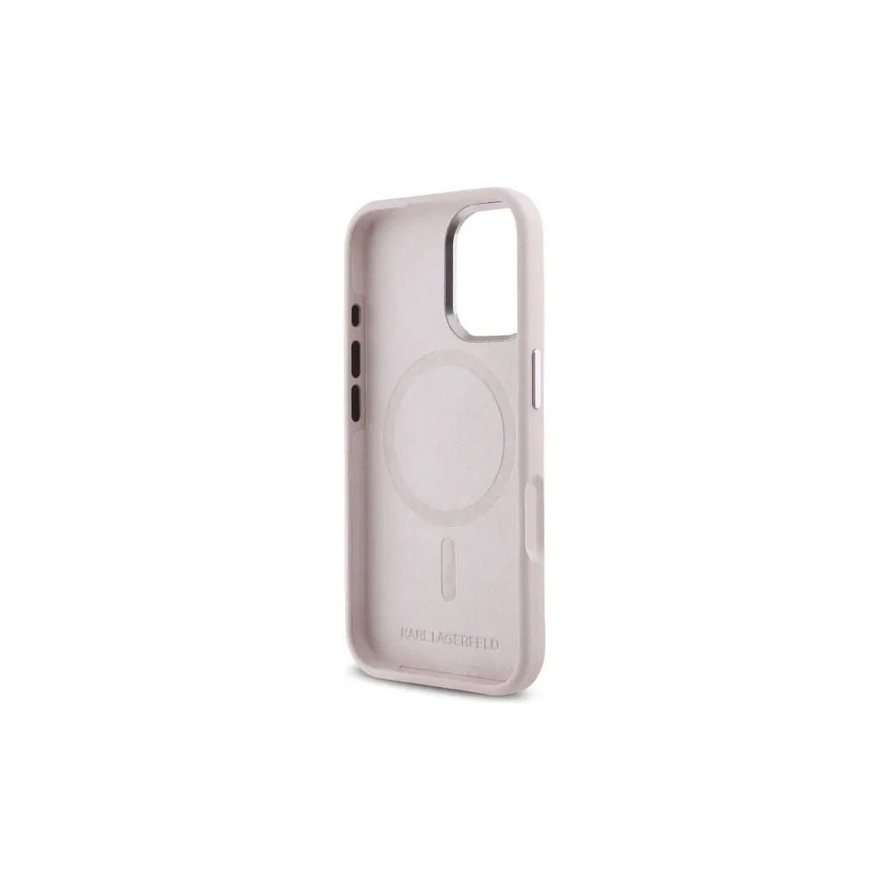 Hurtownia GSM - Karl Lagerfeld KLHMP16SSCMKMPCP Apple iPhone 16 Hülle Silikon Schatten Metall Initial MagSafe rosa - KLD21773 - {ean13} - Hurt