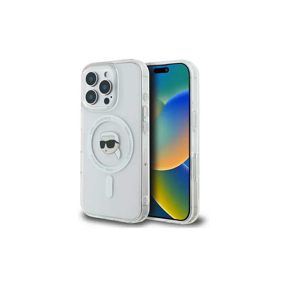 Hurtownia GSM - Karl Lagerfeld KLHMP16XHLSKIH Apple iPhone 16 Pro Max Hardcase IML Metall Karl Kopf MagSafe weiß - KLD21776 - {ean13} - Hurt