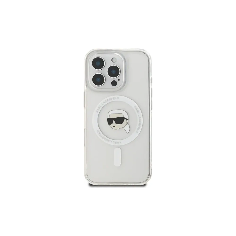 Hurtownia GSM - Karl Lagerfeld KLHMP16XHLSKIH Apple iPhone 16 Pro Max Hardcase IML Metall Karl Kopf MagSafe weiß - KLD21776 - {ean13} - Hurt