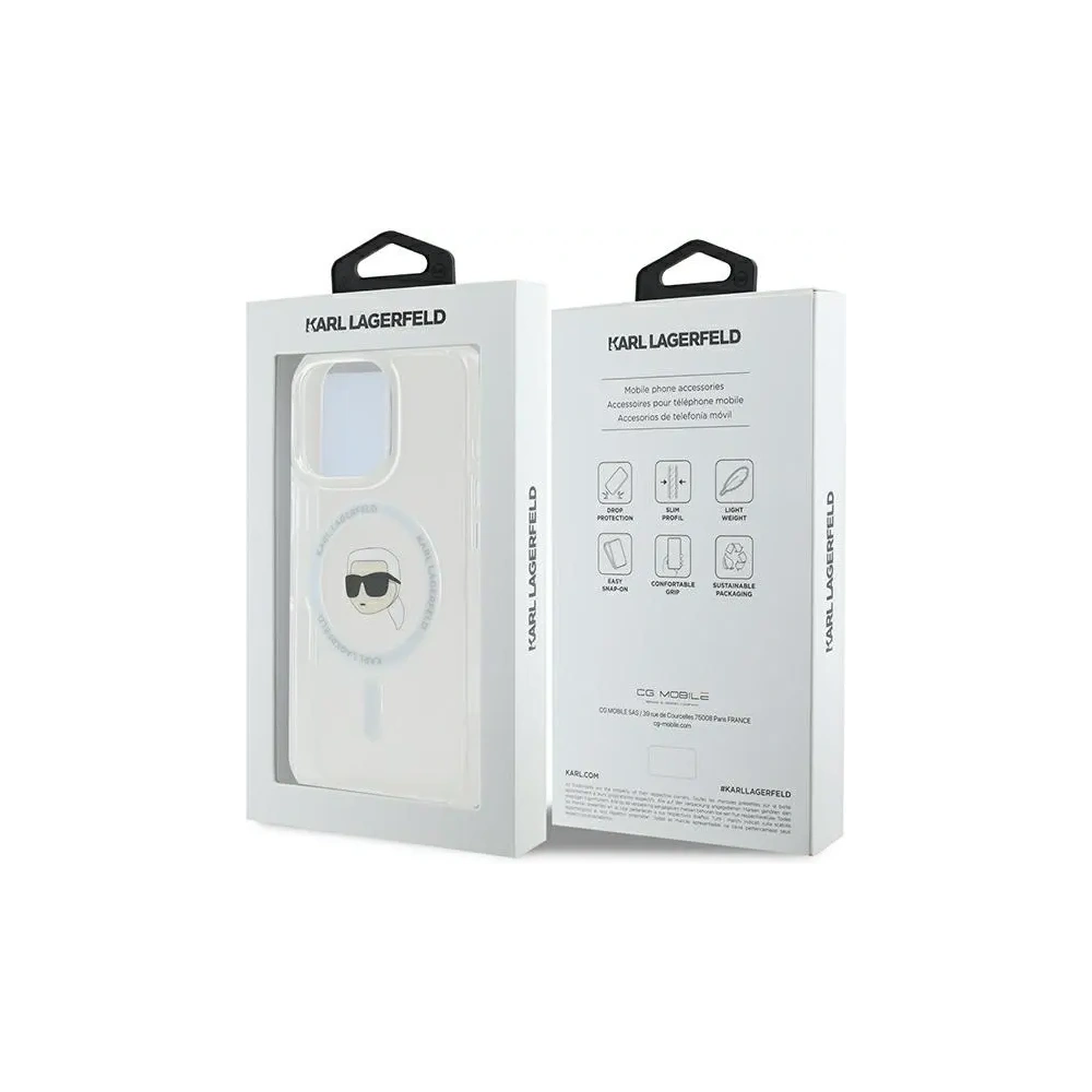 Hurtownia GSM - Karl Lagerfeld KLHMP16XHLSKIH Apple iPhone 16 Pro Max Hardcase IML Metall Karl Kopf MagSafe weiß - KLD21776 - {ean13} - Hurt