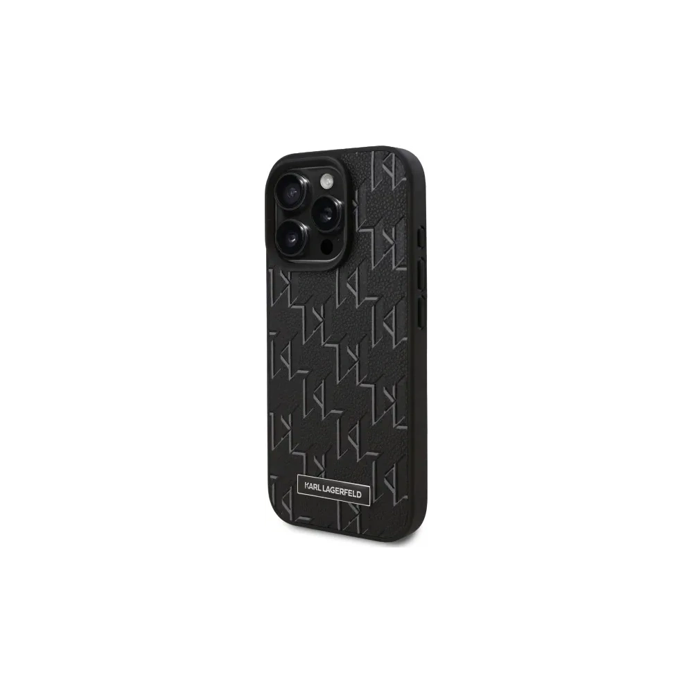 Hurtownia GSM - Karl Lagerfeld KLHMP16XPKHPORPK Apple iPhone 16 Pro Max Hardcase Leder Monogram Metall Logo MagSafe schwarz - KLD21780 - {ean13} - Hurt